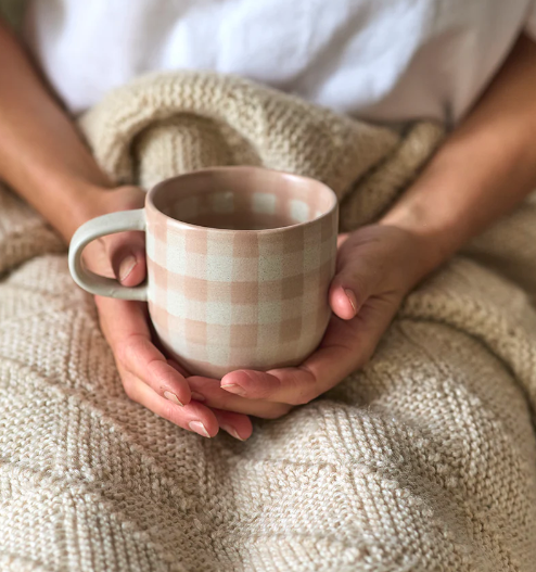 Mug Soft Terracotta Check
