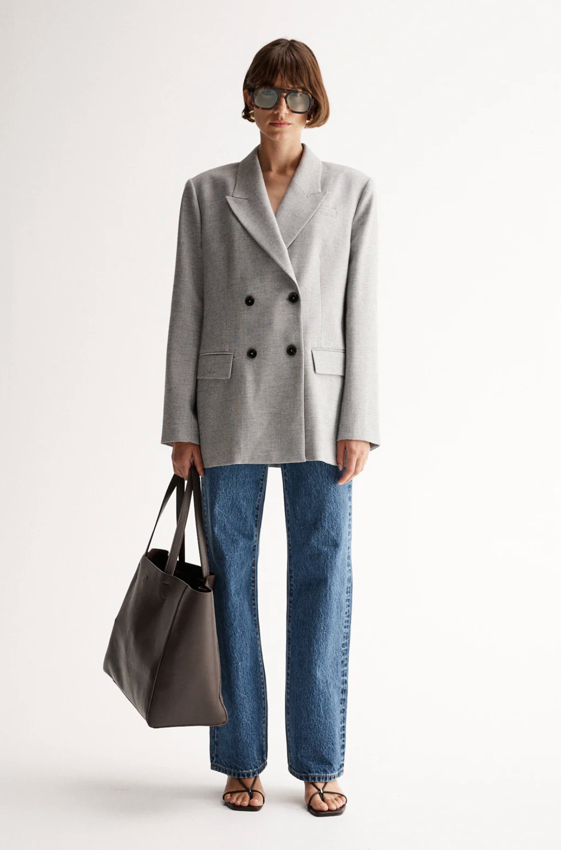 Elka Collective Ira Grey Check Blazer