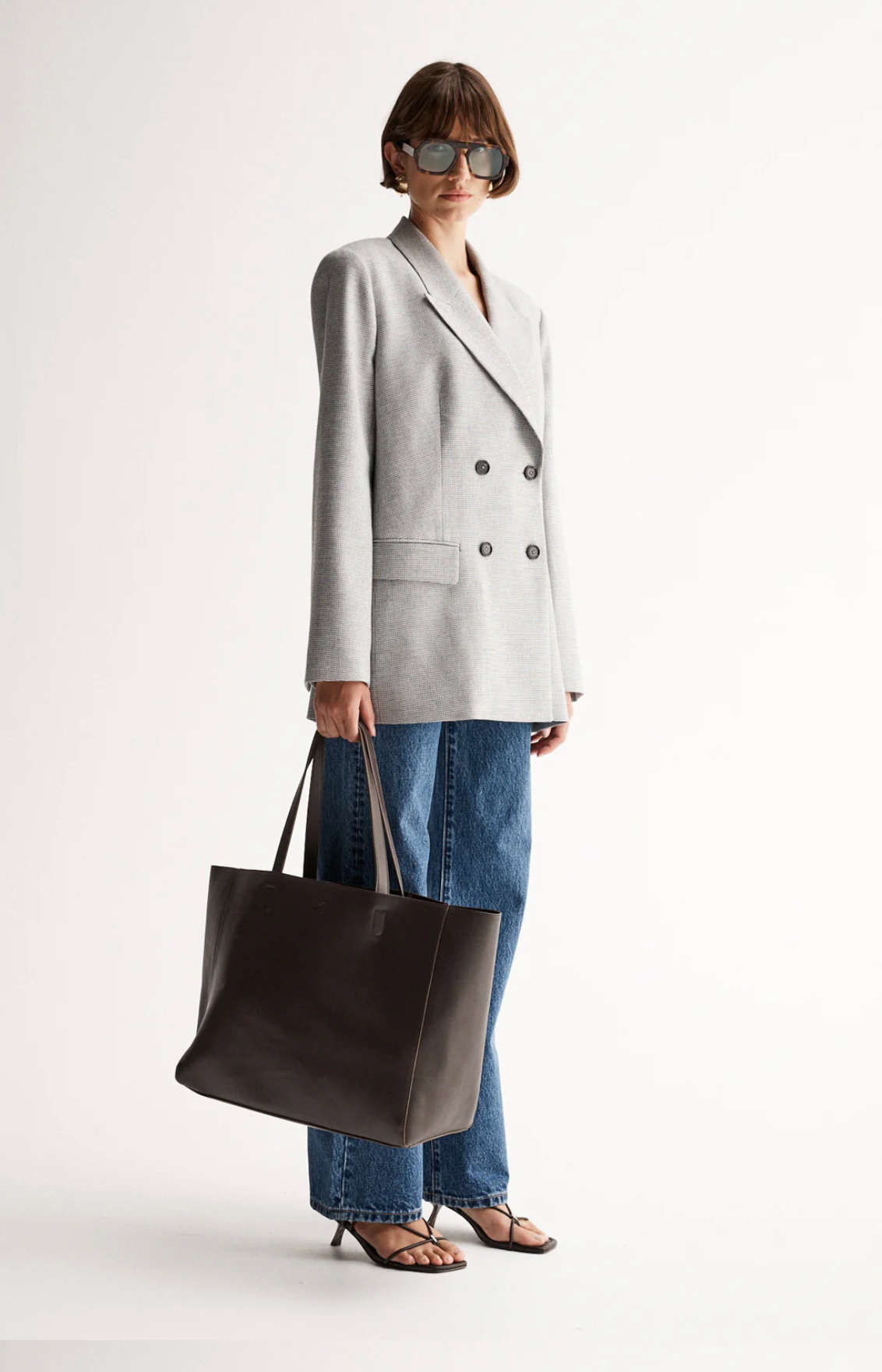 Elka Collective Ira Grey Check Blazer