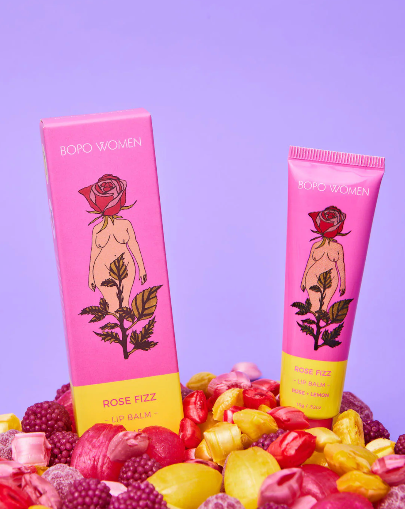 Bopo Rose Fizz Lip Balm