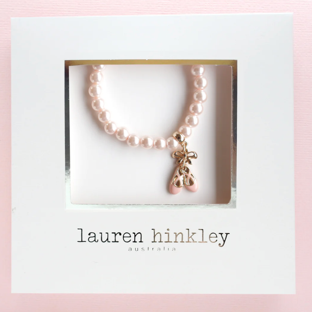 Lauren Hinkley Pink Pearl Ballet Slippers Bracelet