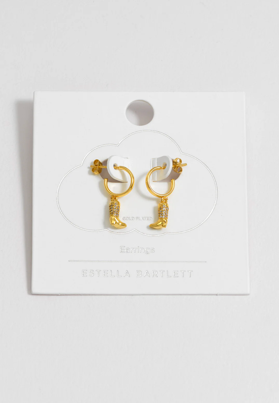 Estella Bartlett Cowboy Boot Hoop Earrings