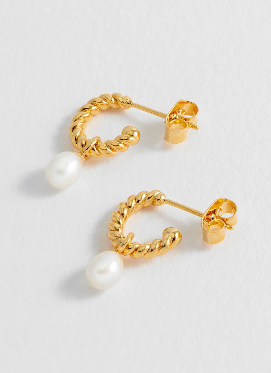 Estella Bartlett Pearl Drop & Twist Hoop