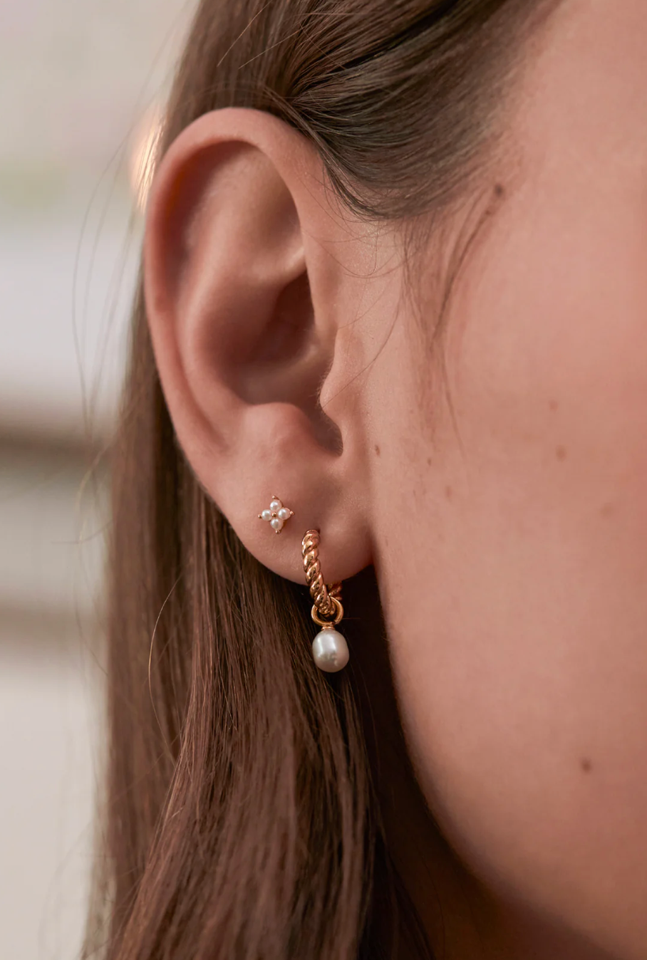 Estella Bartlett Pearl Drop & Twist Hoop
