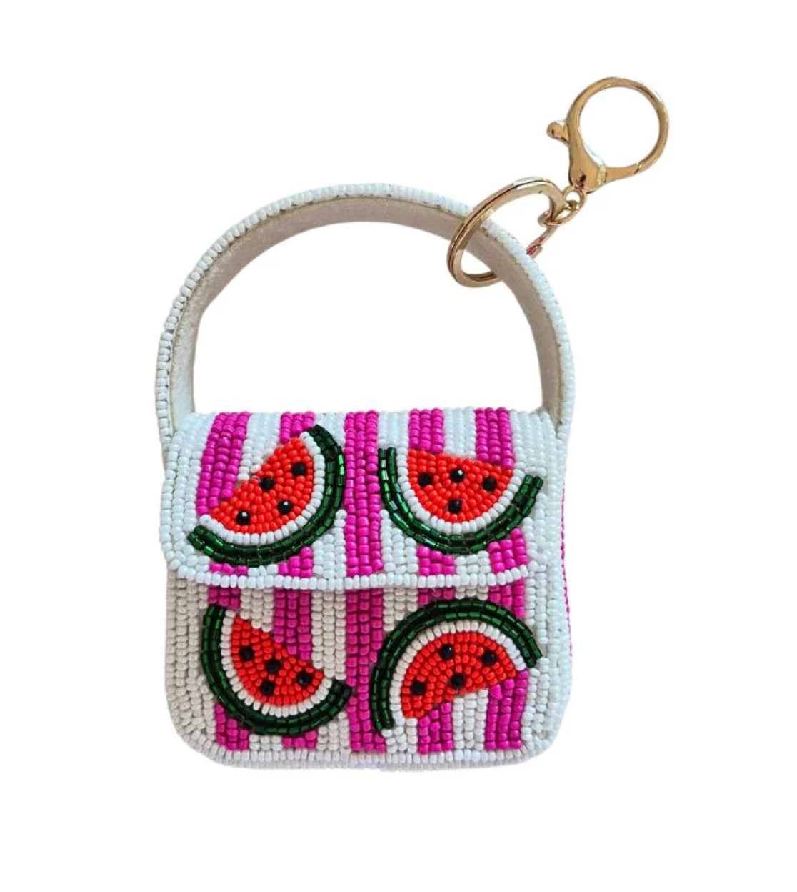 Mini Beaded Handbag Keychain