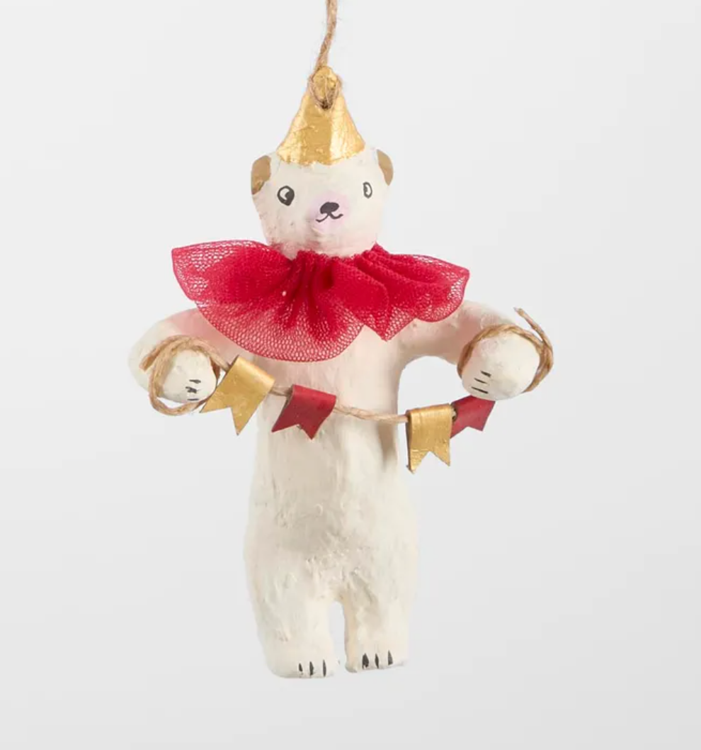 Mache Carnivale Bear Decoration