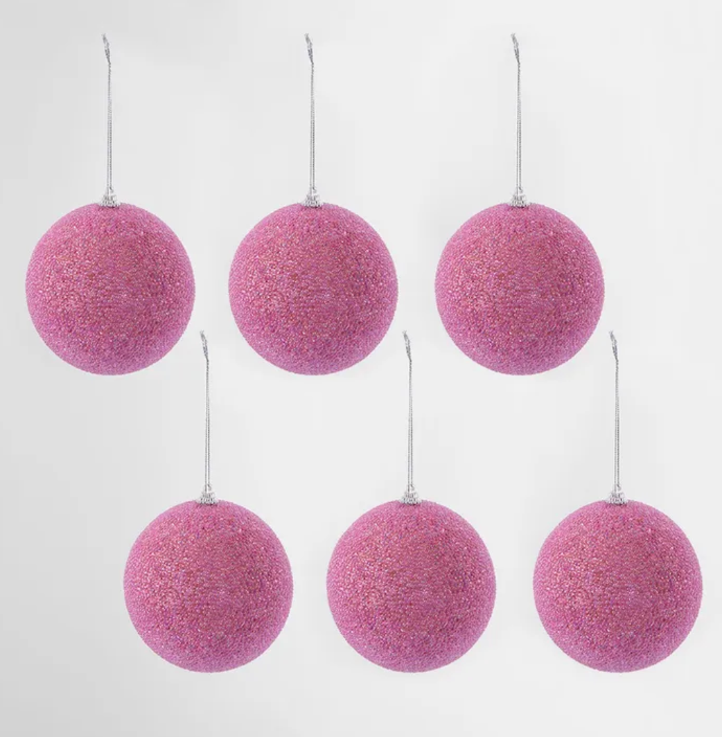 Barbie Ice Baubles Pink Set 6