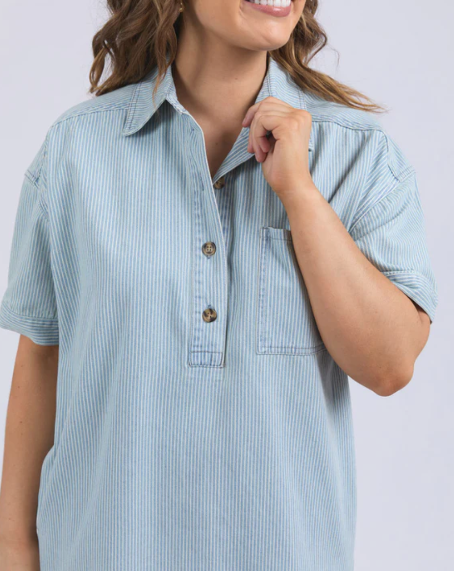 Elm Lifestyle Jenna Stripe Denim Dress