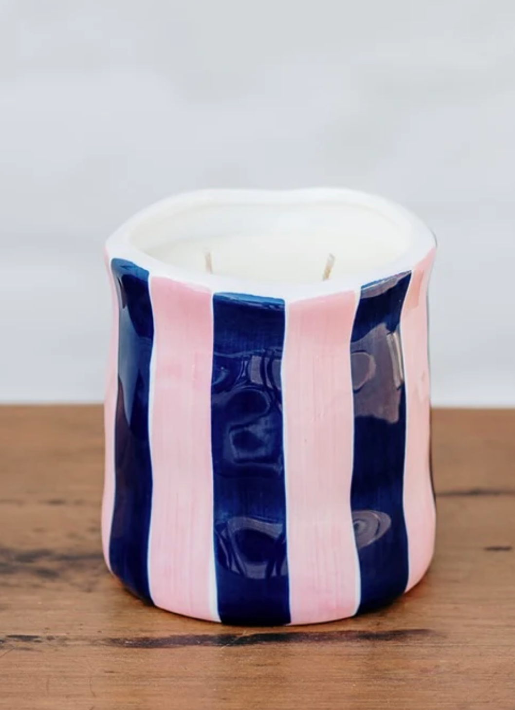 Noss & Co Stripe Candle Large Caramel Vanilla