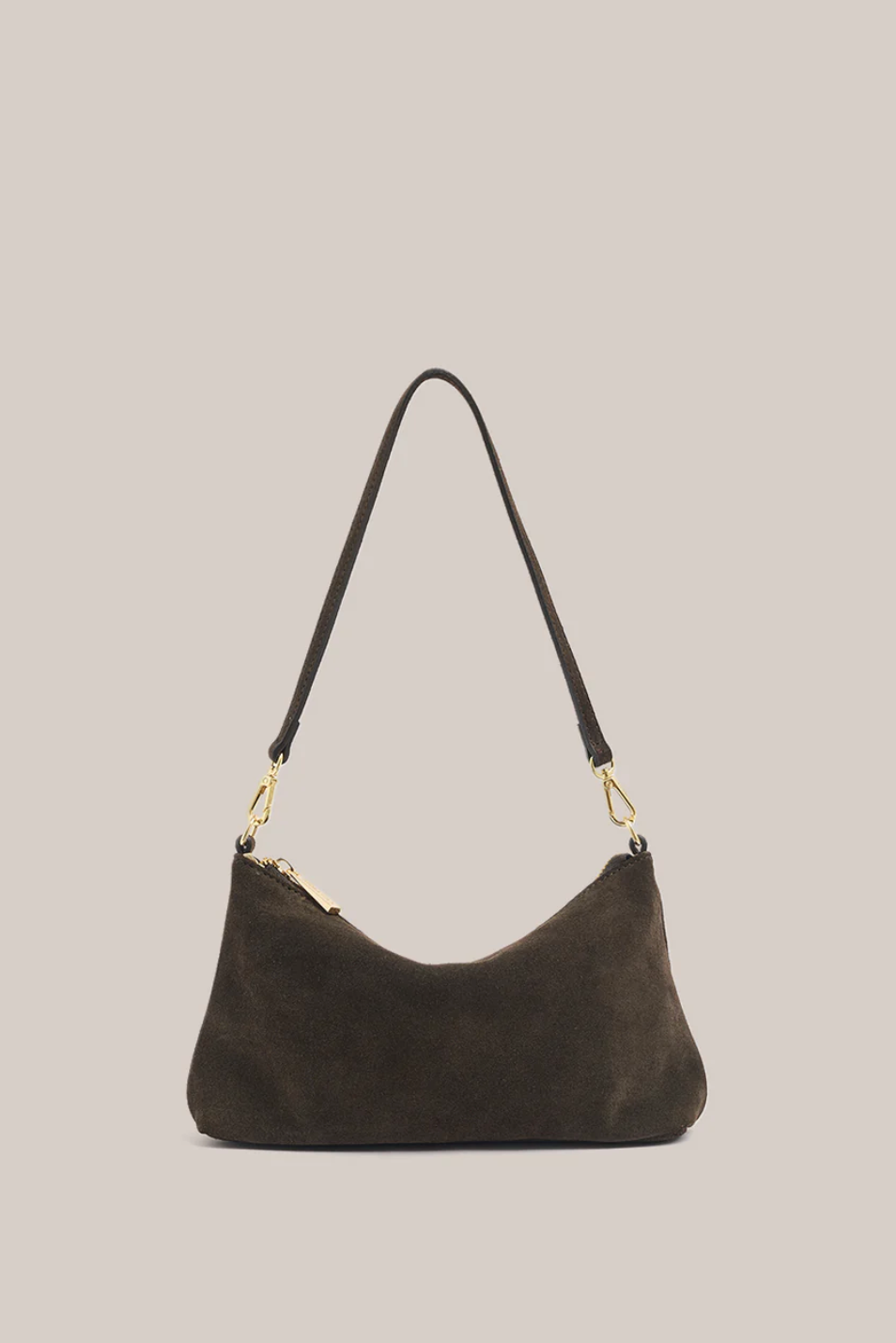 Vestirsi Ashley Dark Chocolate Suede Crossbody Bag