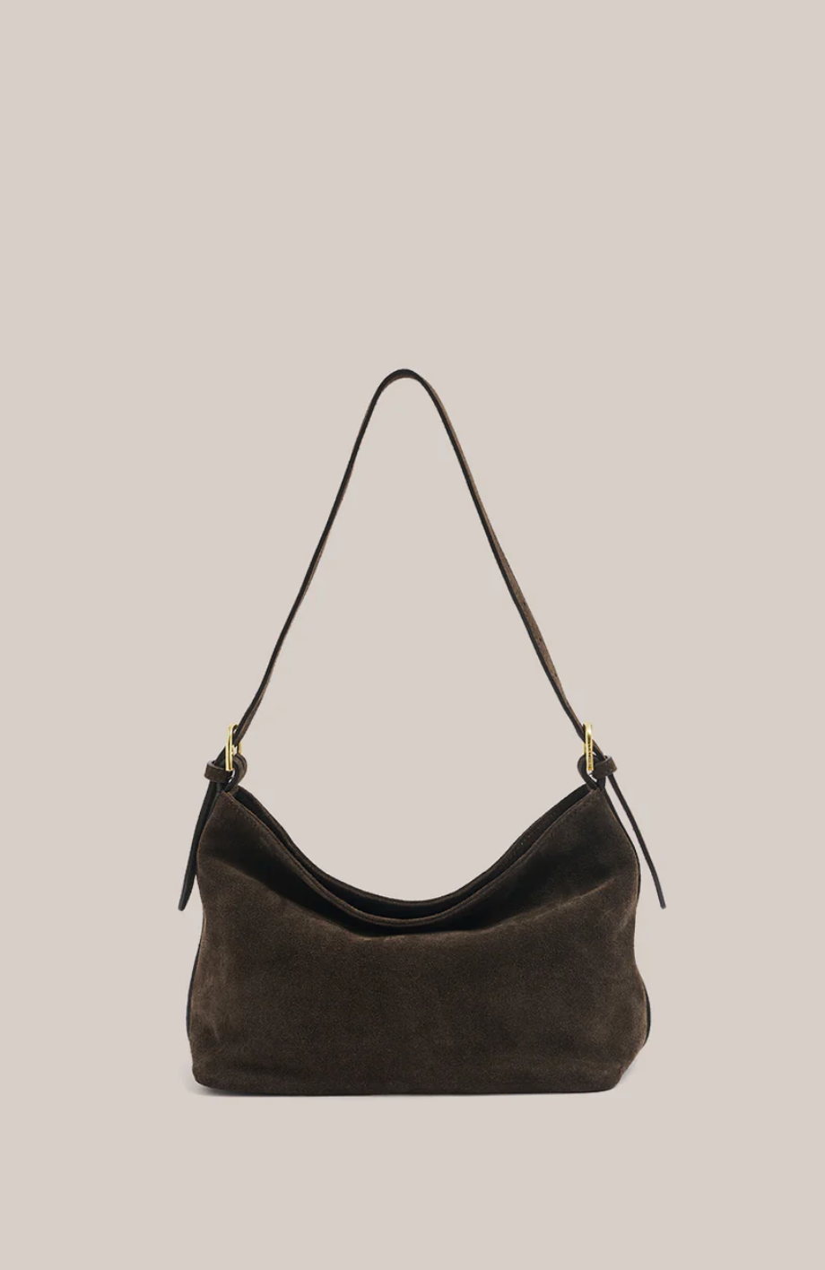 Vestirsi Eden Dark Chocolate Suede Shoulder Bag
