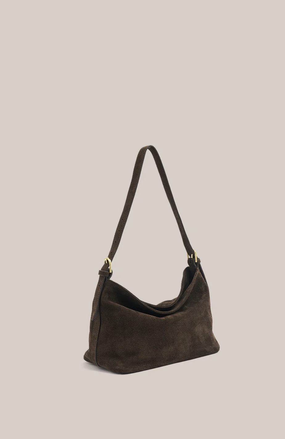 Vestirsi Eden Dark Chocolate Suede Shoulder Bag