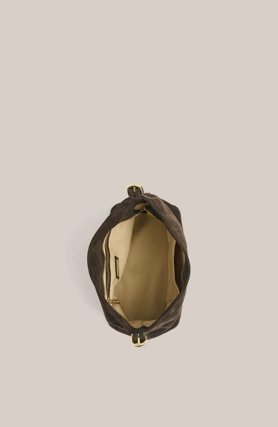 Vestirsi Eden Dark Chocolate Suede Shoulder Bag