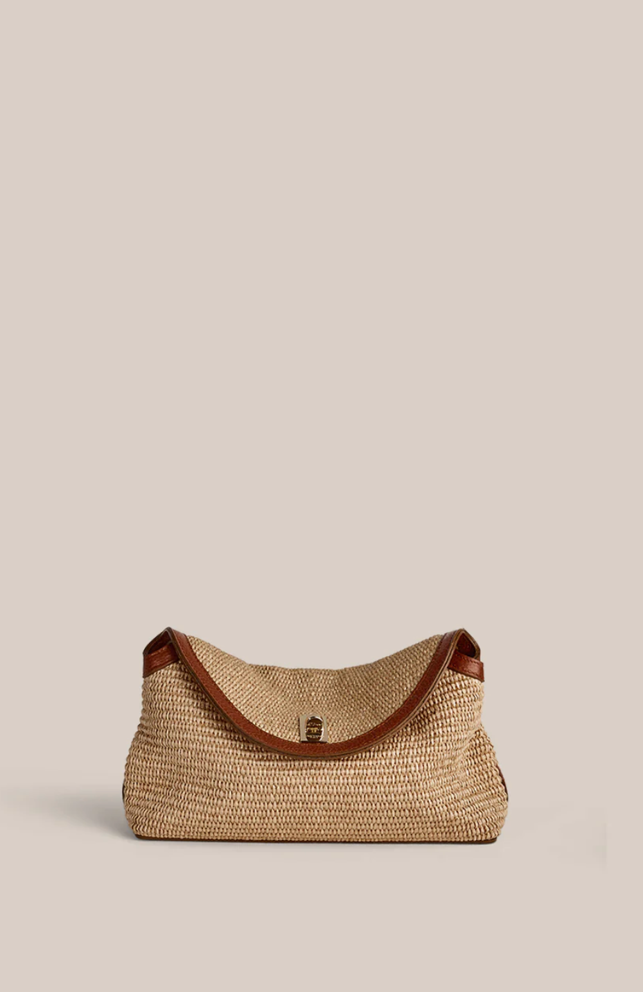 Vestirsi Sloane Tan Raffia Crossbody Clutch