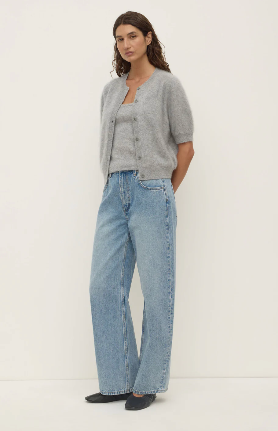Assembly Label Carina Wool Short Sleeve Cardigan