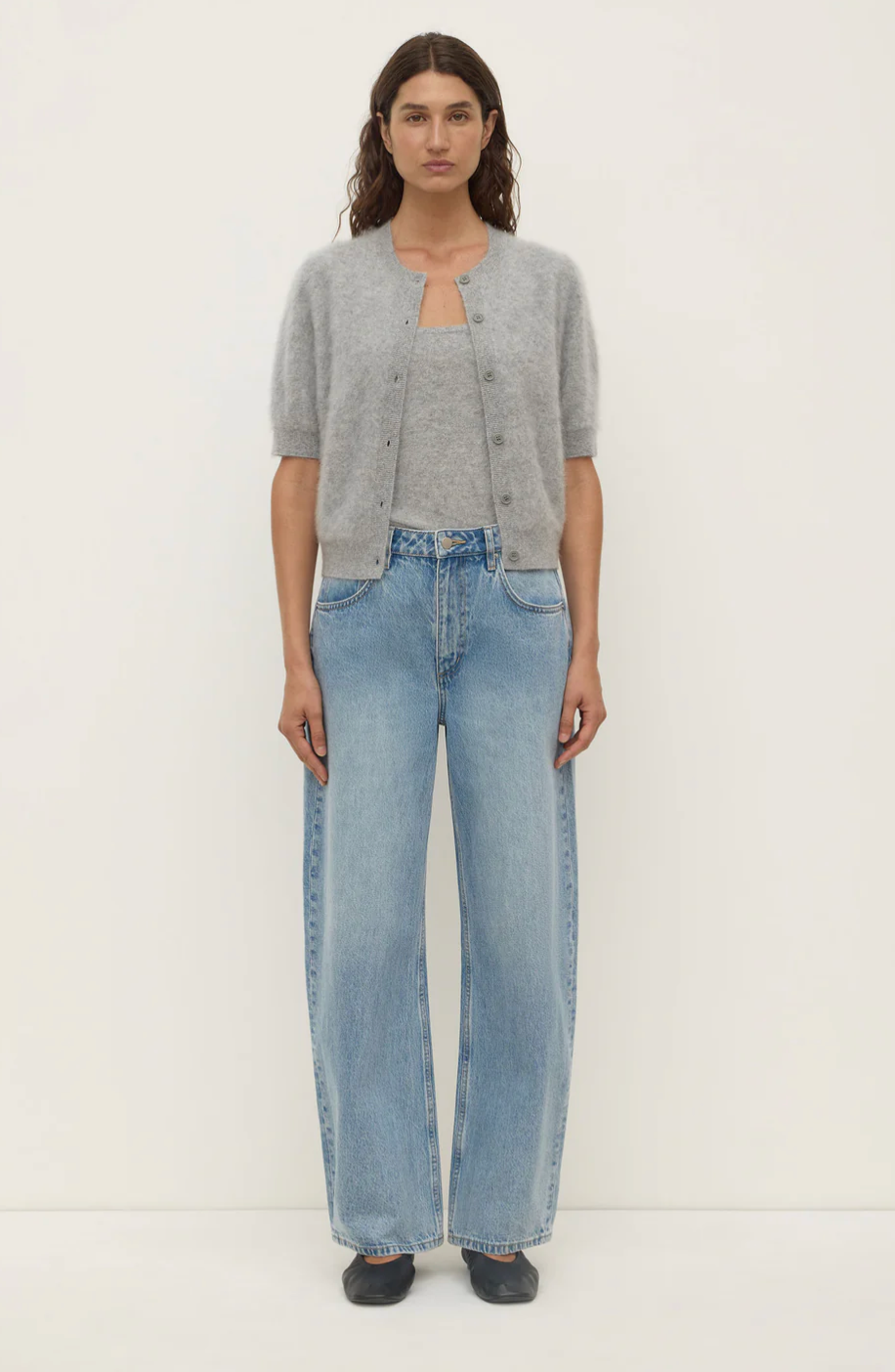 Assembly Label Carina Wool Short Sleeve Cardigan