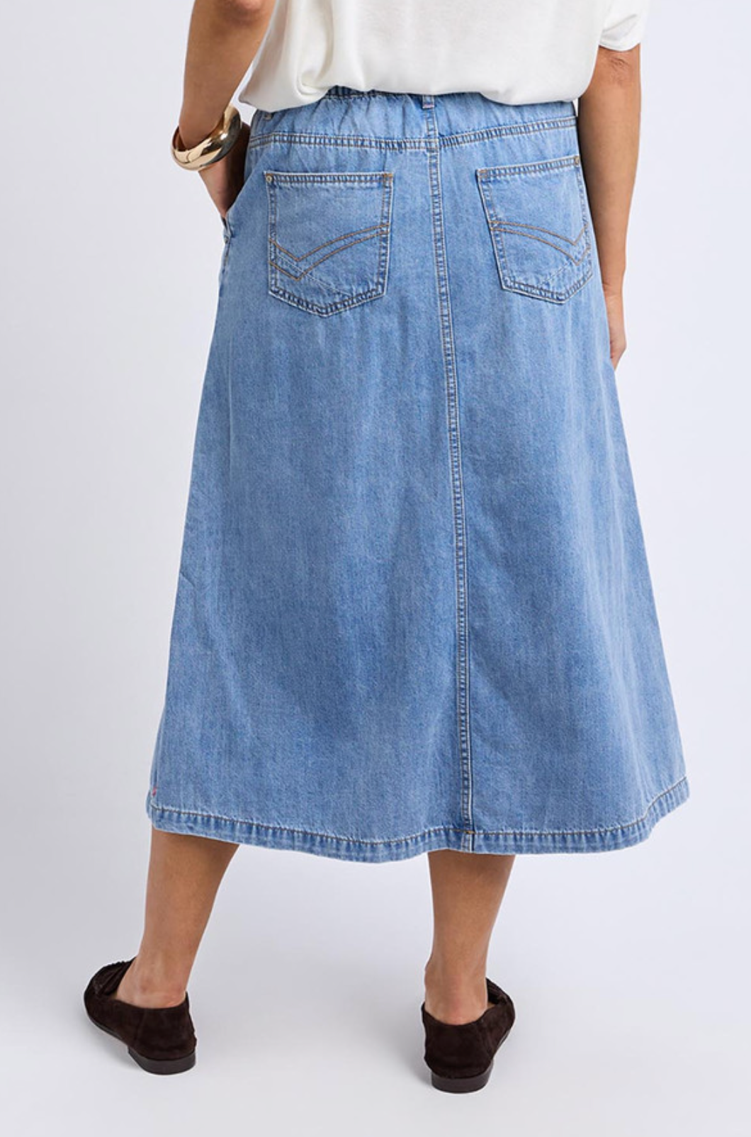 Elm Lifestyle Scallop Edge Denim Skirt