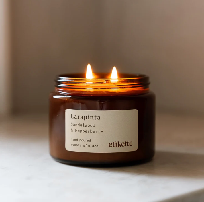 Etikette Large Soy Candle Larapinta