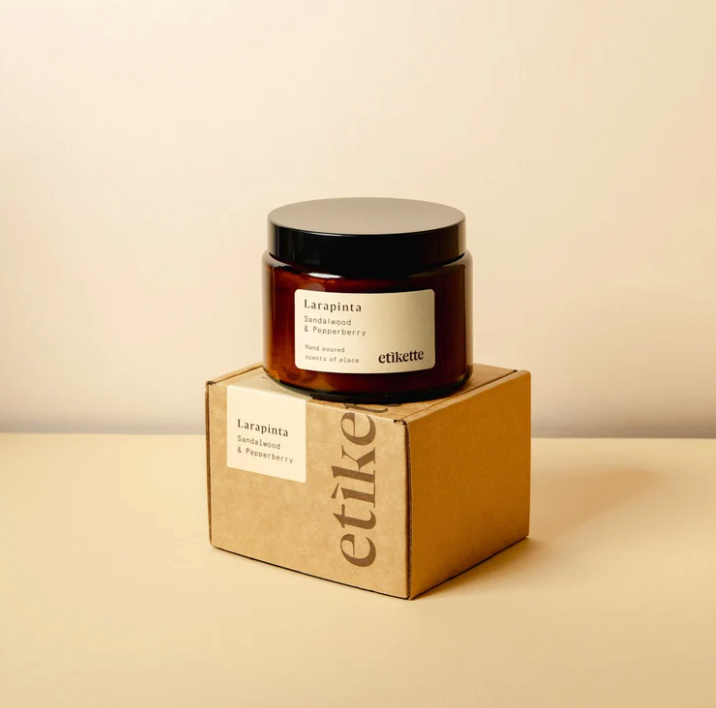 Etikette Large Soy Candle Larapinta