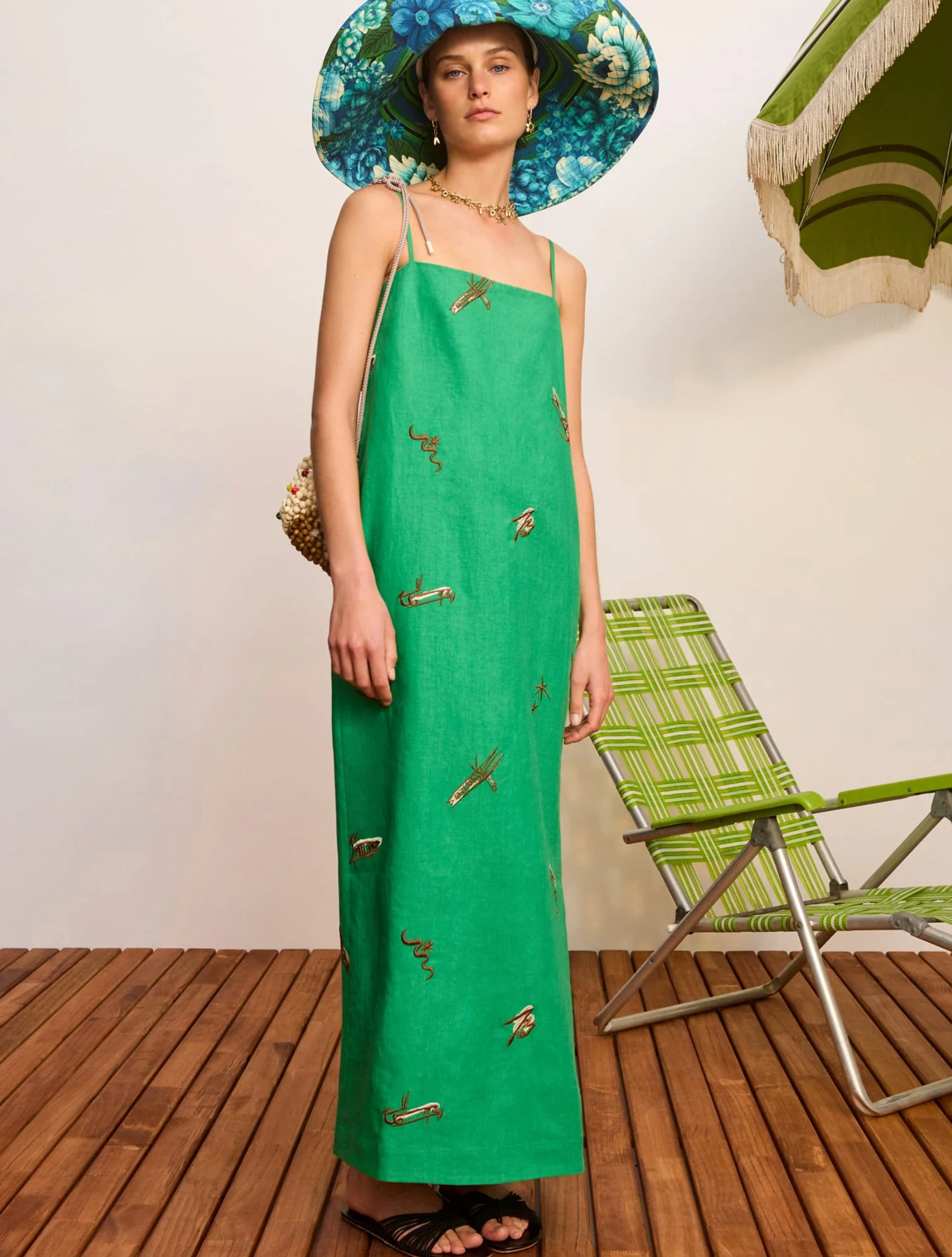 Alemais Wanda Embroidered Midi Dress