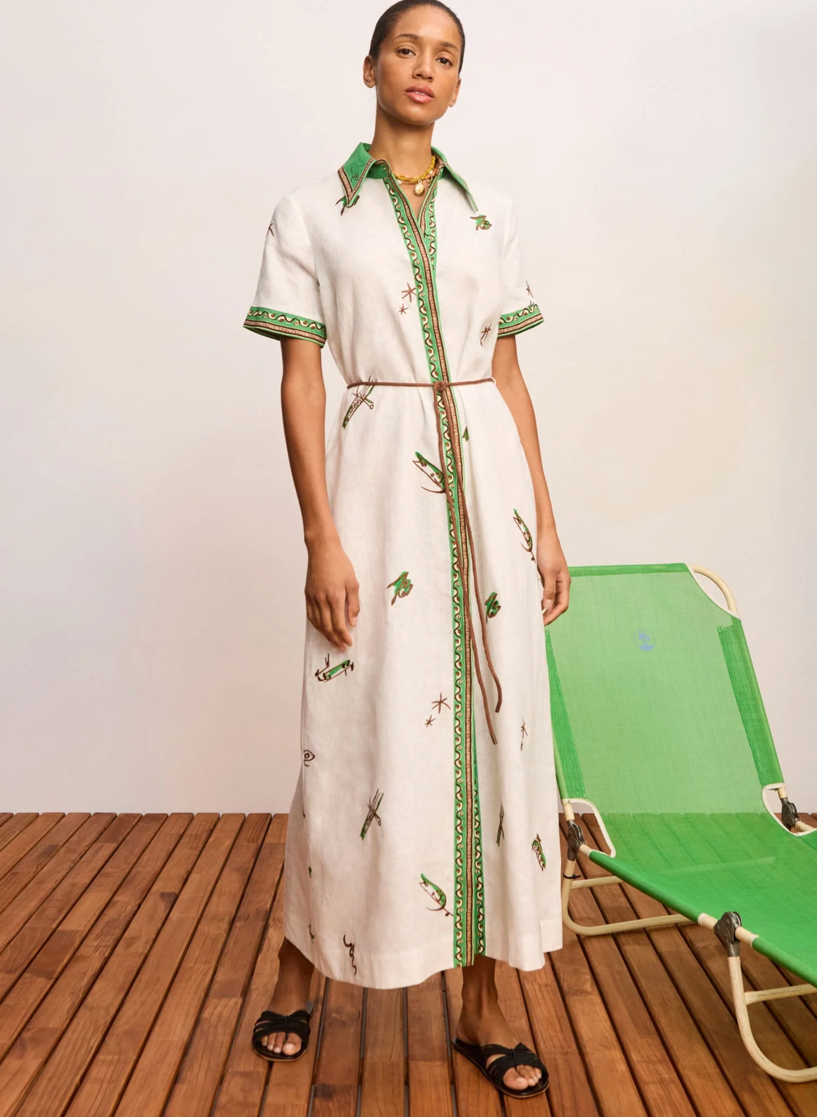 Alemais Wanda Embroidered Shirtdress