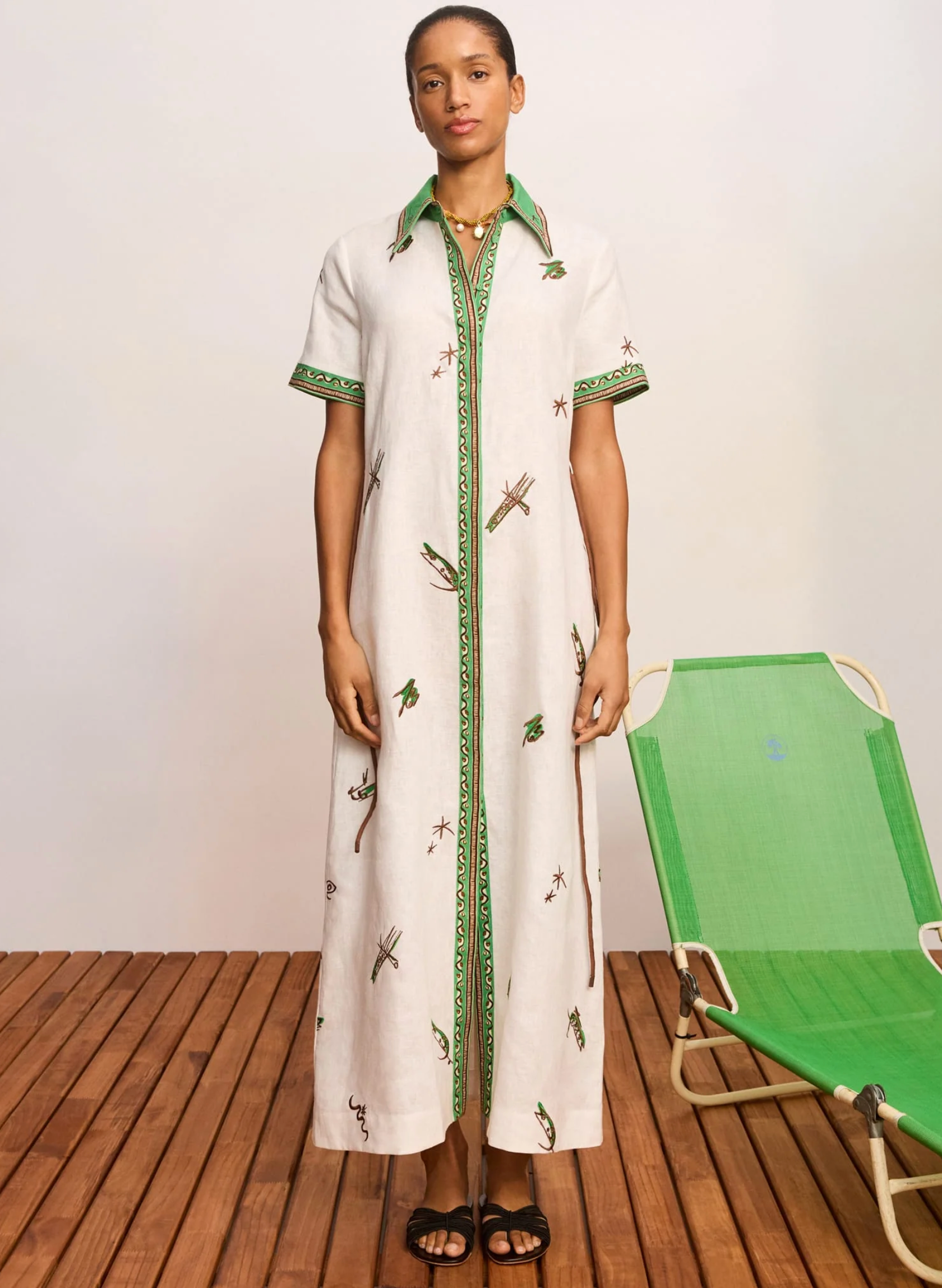 Alemais Wanda Embroidered Shirtdress