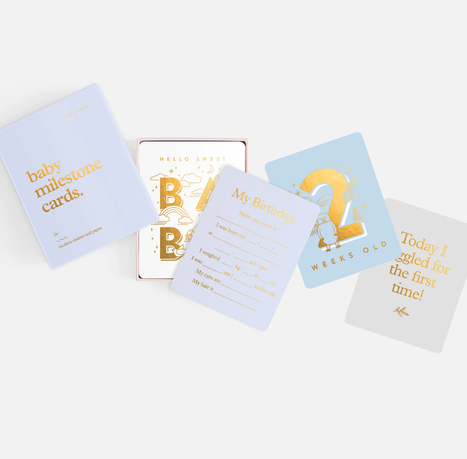 Fox & Fallow Baby Milestone Cards Powder Blue