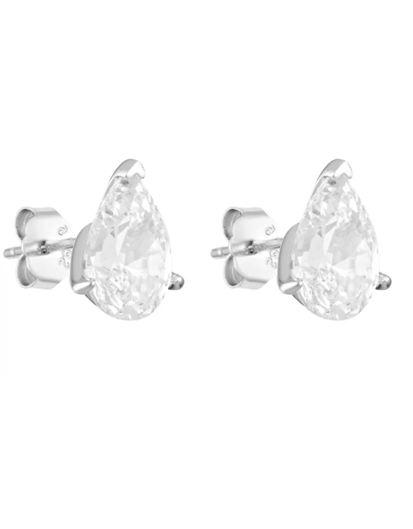 Porter Pear Stud 2CT Silver