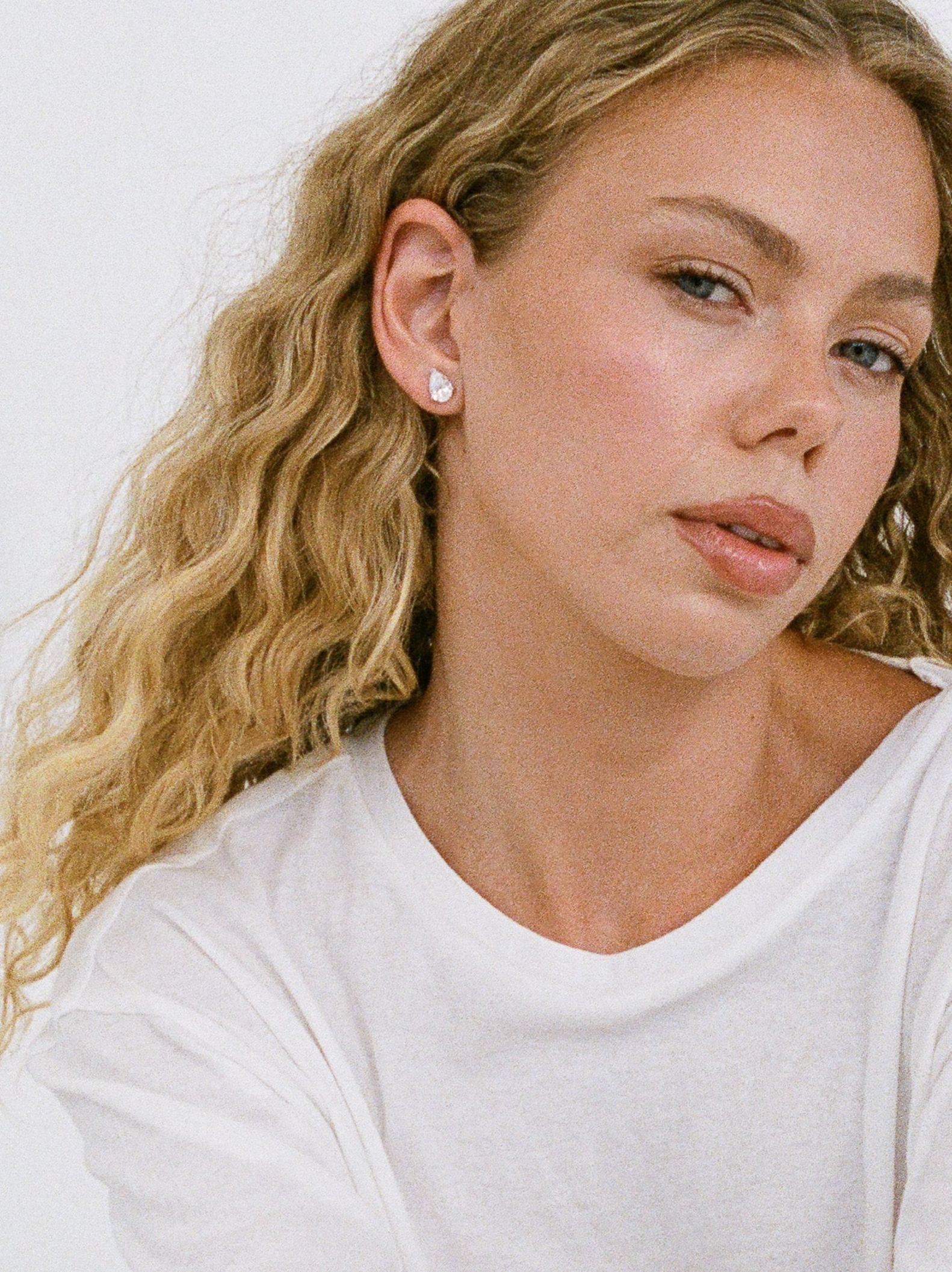 Porter Pear Stud 2CT Silver