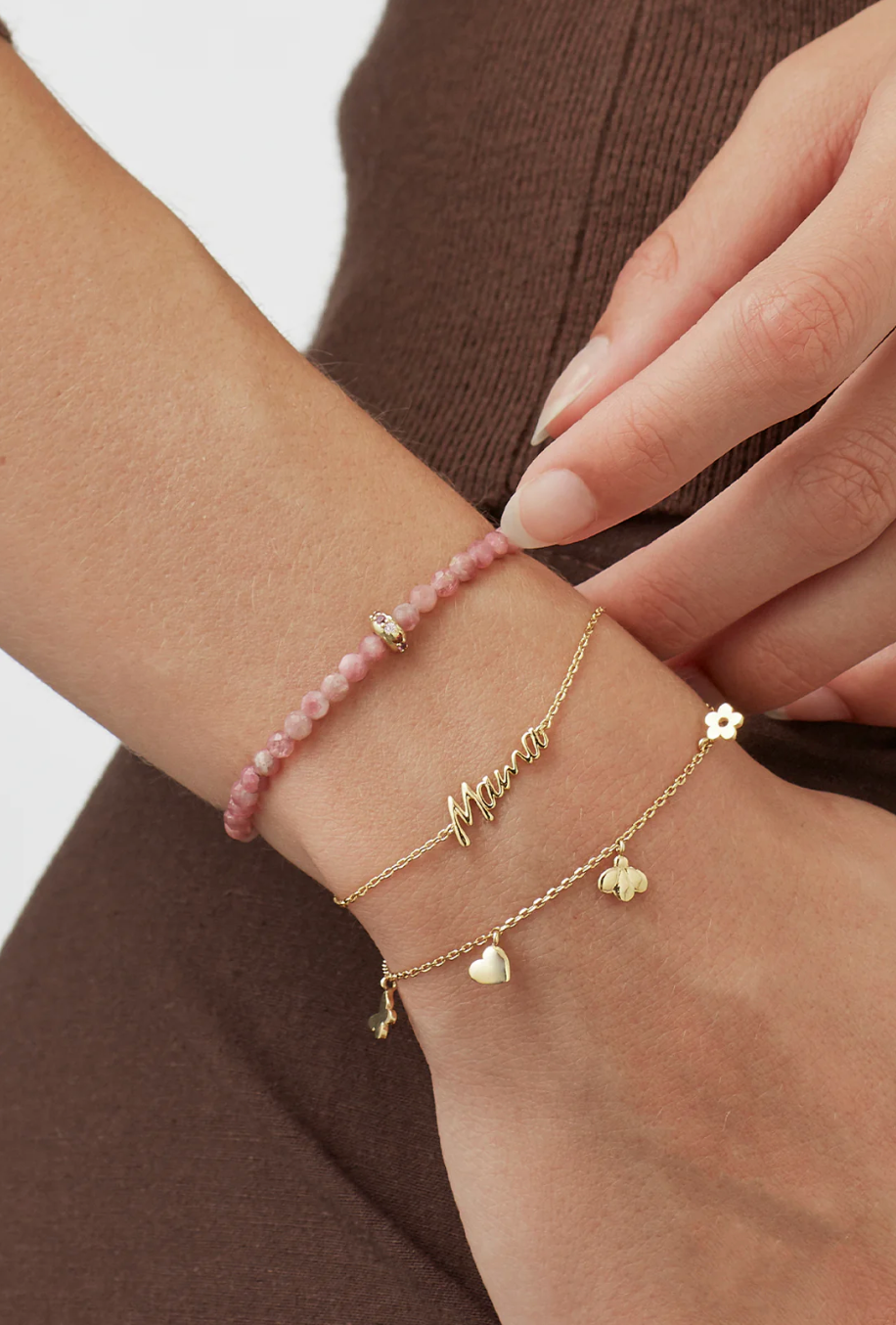 Amelia Bracelet Pink Tourmaline  Cz Disc