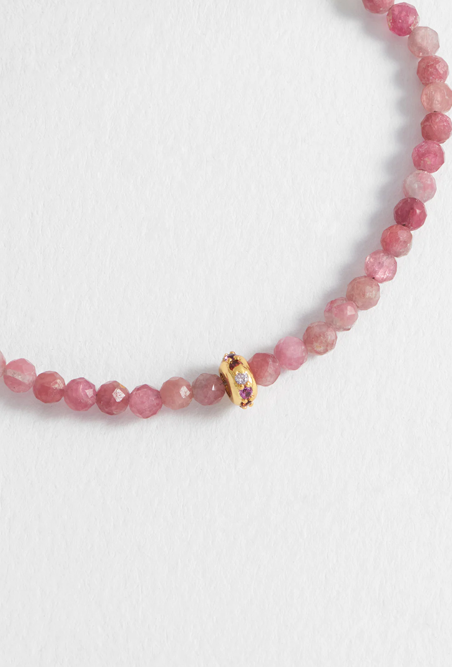 Amelia Bracelet Pink Tourmaline  Cz Disc