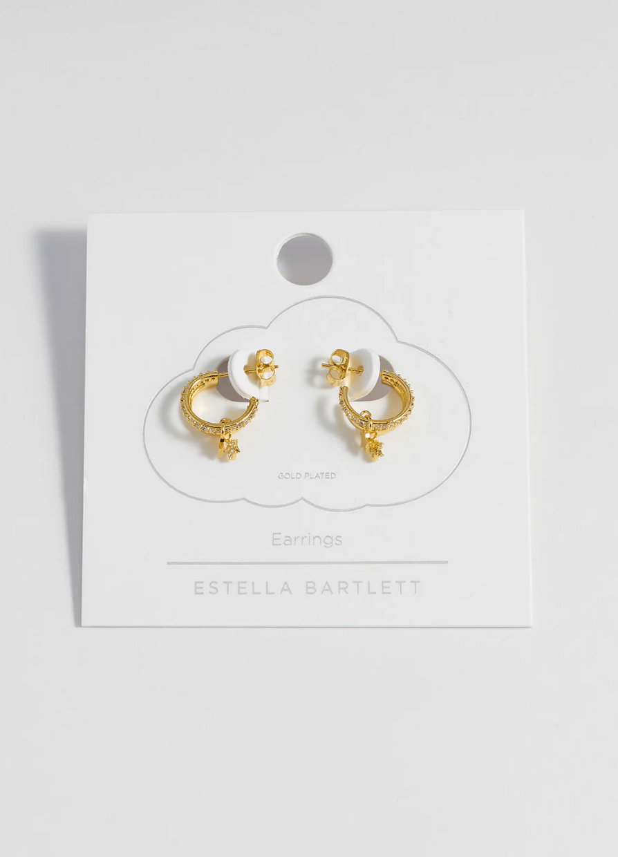 Estella Bartlett Duo Pave Star Hoops
