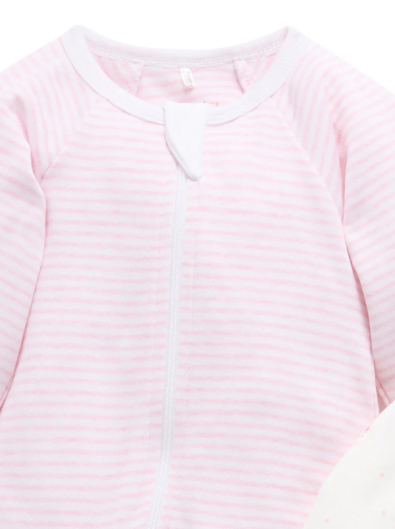 Purebaby 2 Pack Zip Growsuit