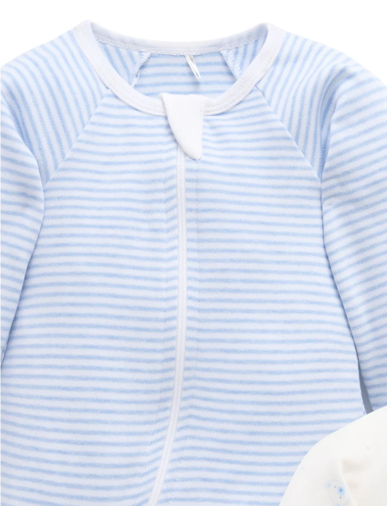 Purebaby 2 Pack Zip Growsuit