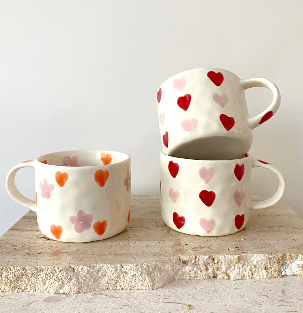 Hearts Hand Painted Mug