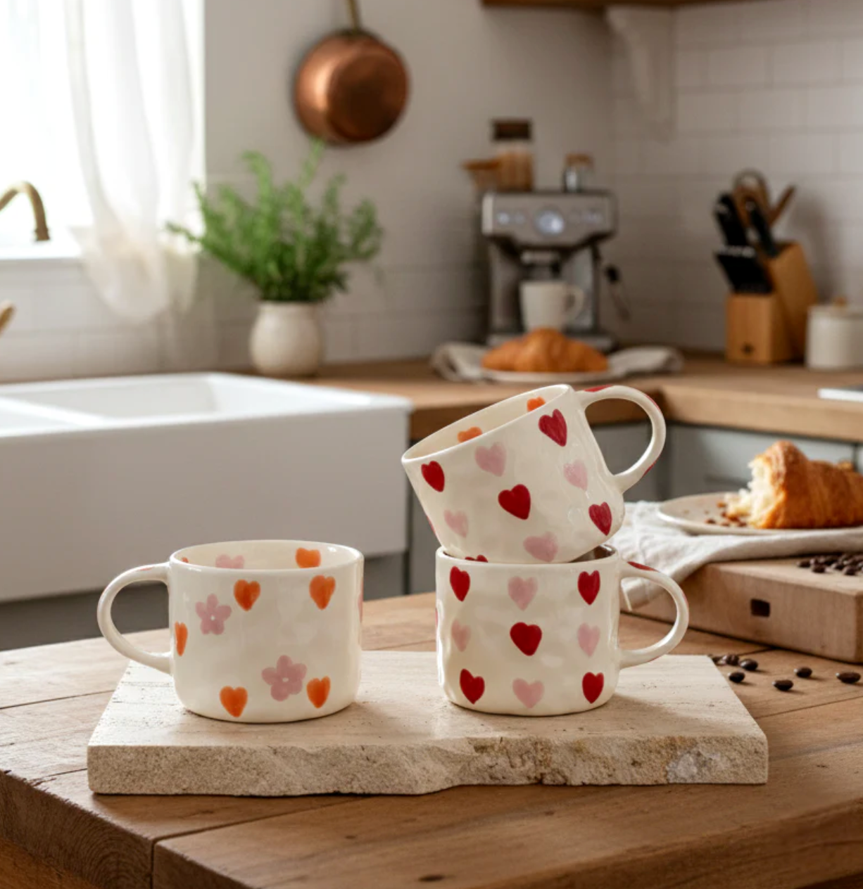 Hearts Hand Painted Mug