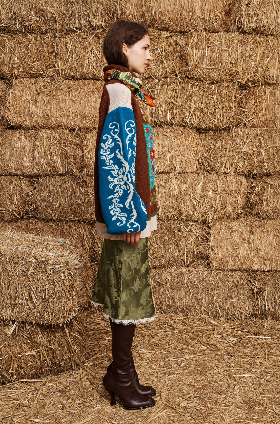 Alemais Lasso Patchwork Knit Sweater