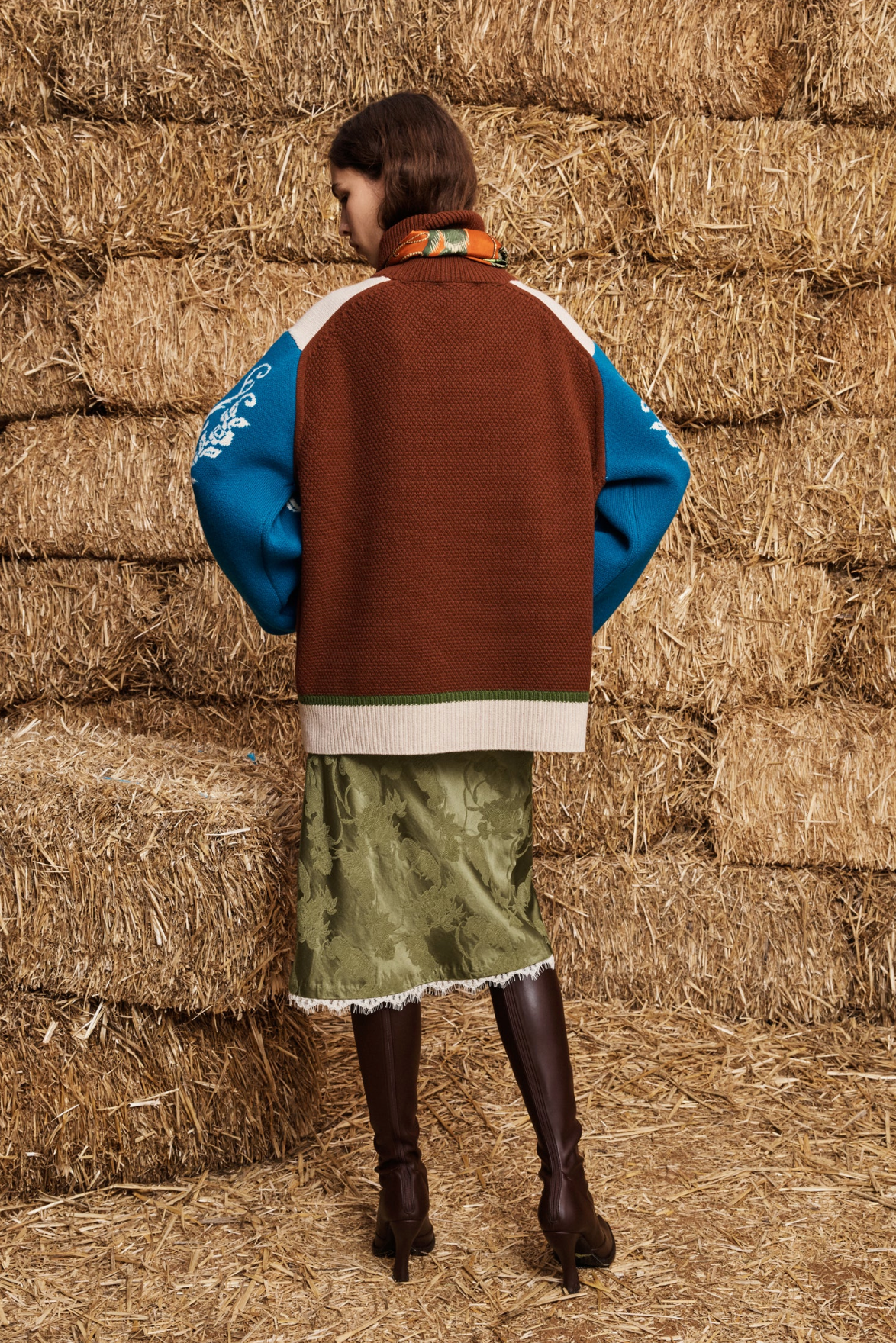 Alemais Lasso Patchwork Knit Sweater