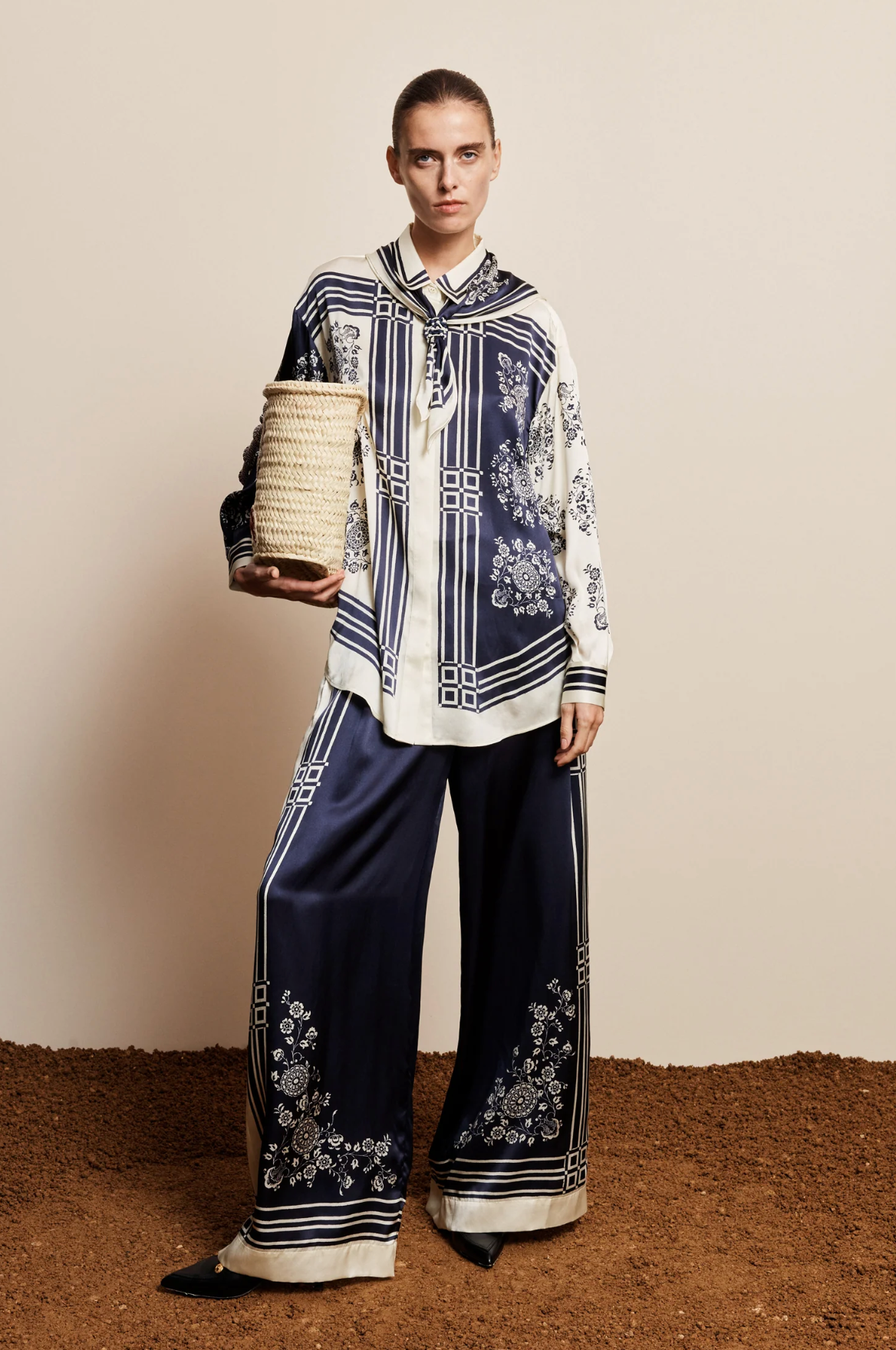 Alemais Banderra Scarf Silk Shirt