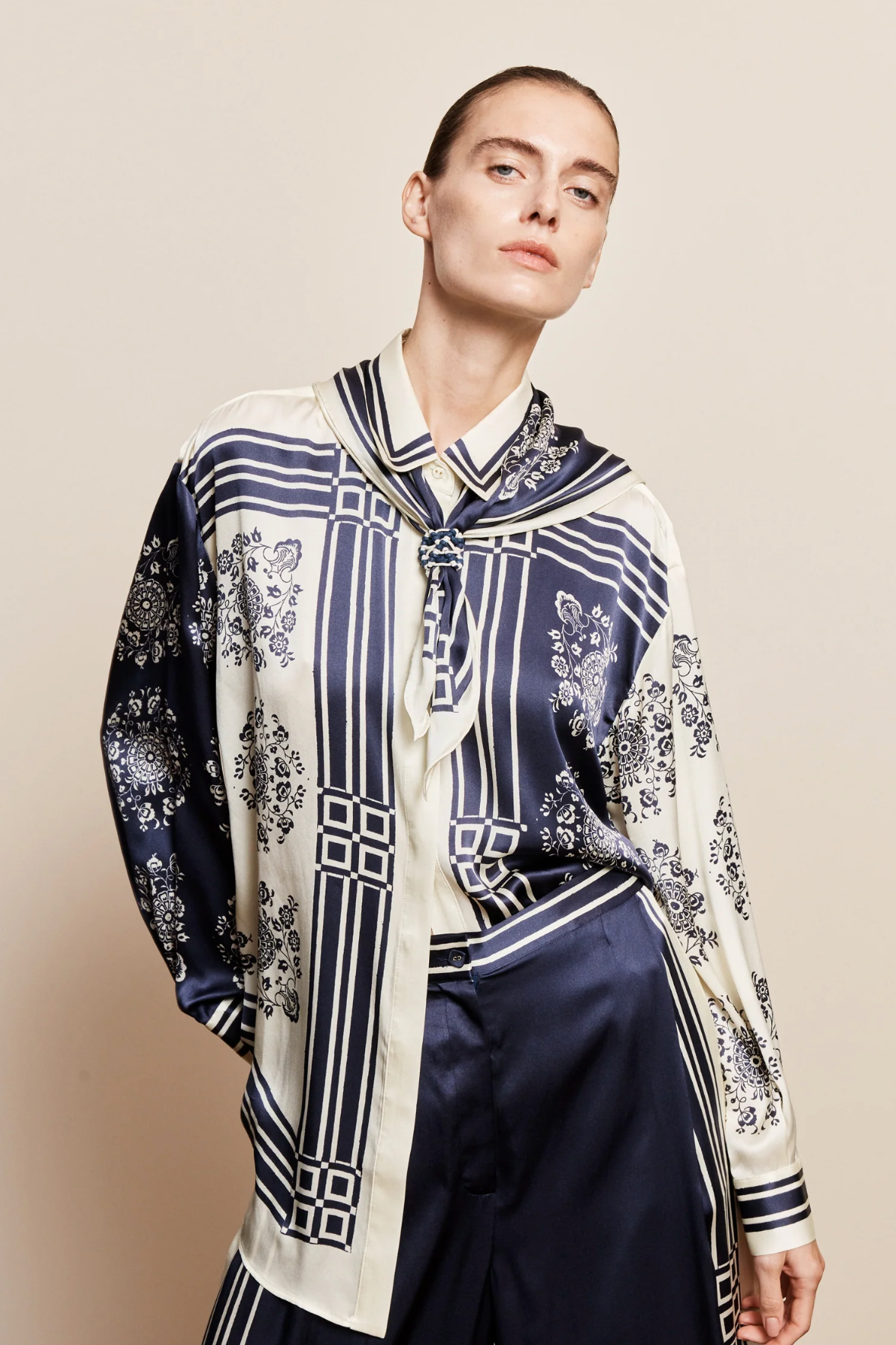 Alemais Banderra Scarf Silk Shirt