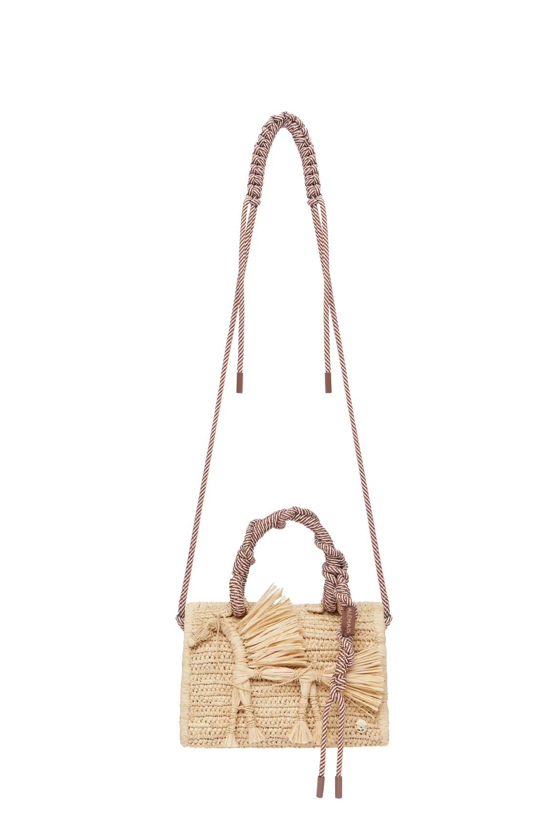 Alemais Ace Horse Raffia Box Bag