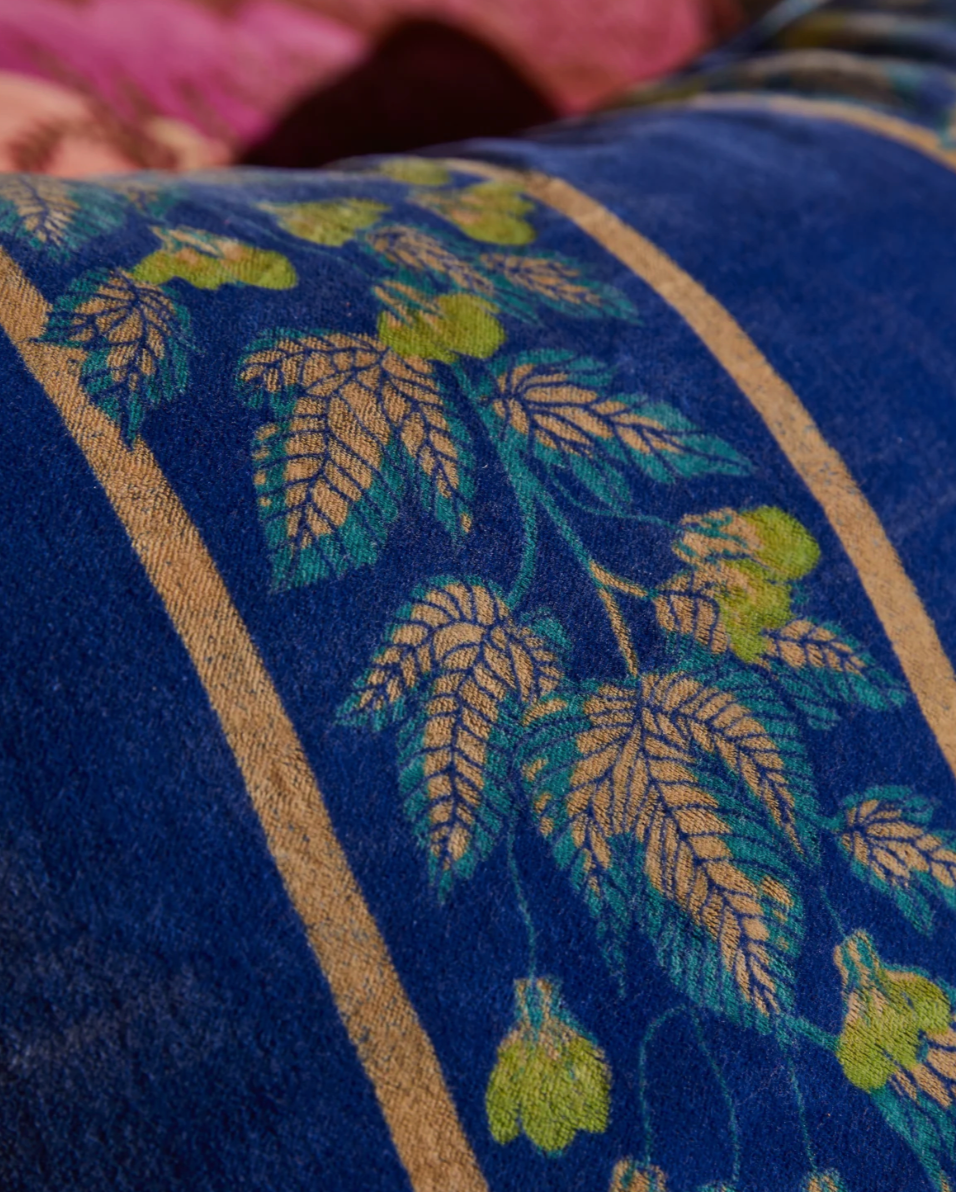 Sage X Clare Agata Velvet Cushion Ultramarine