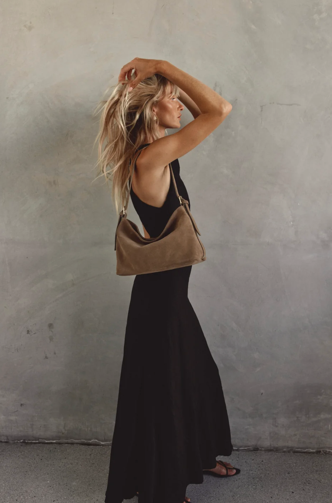 Vestirsi Eden Brown Suede Shoulder Bag