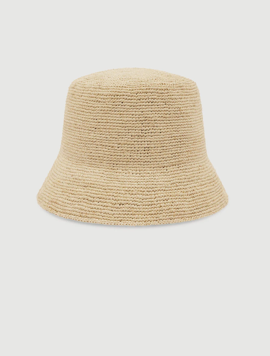 Assembly Label Raffia Short Brim Bucket Hat