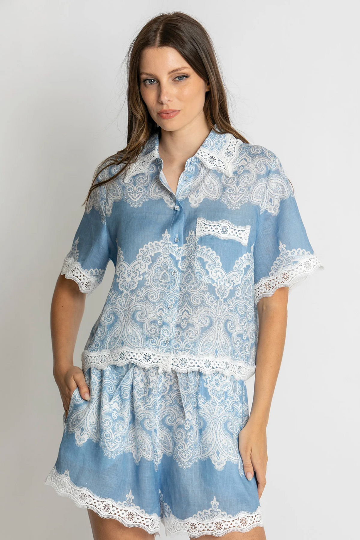 Kachel Nivina Lace Trim Shirt
