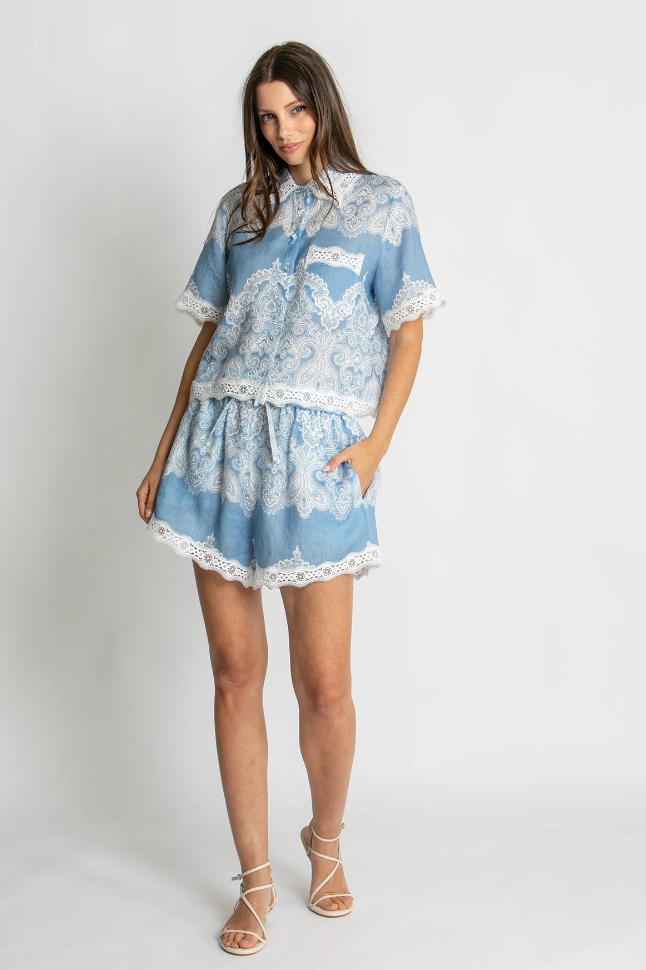 Kachel Nivina Lace Trim Shirt