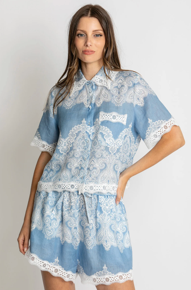 Kachel Nivina Lace Trim Shirt