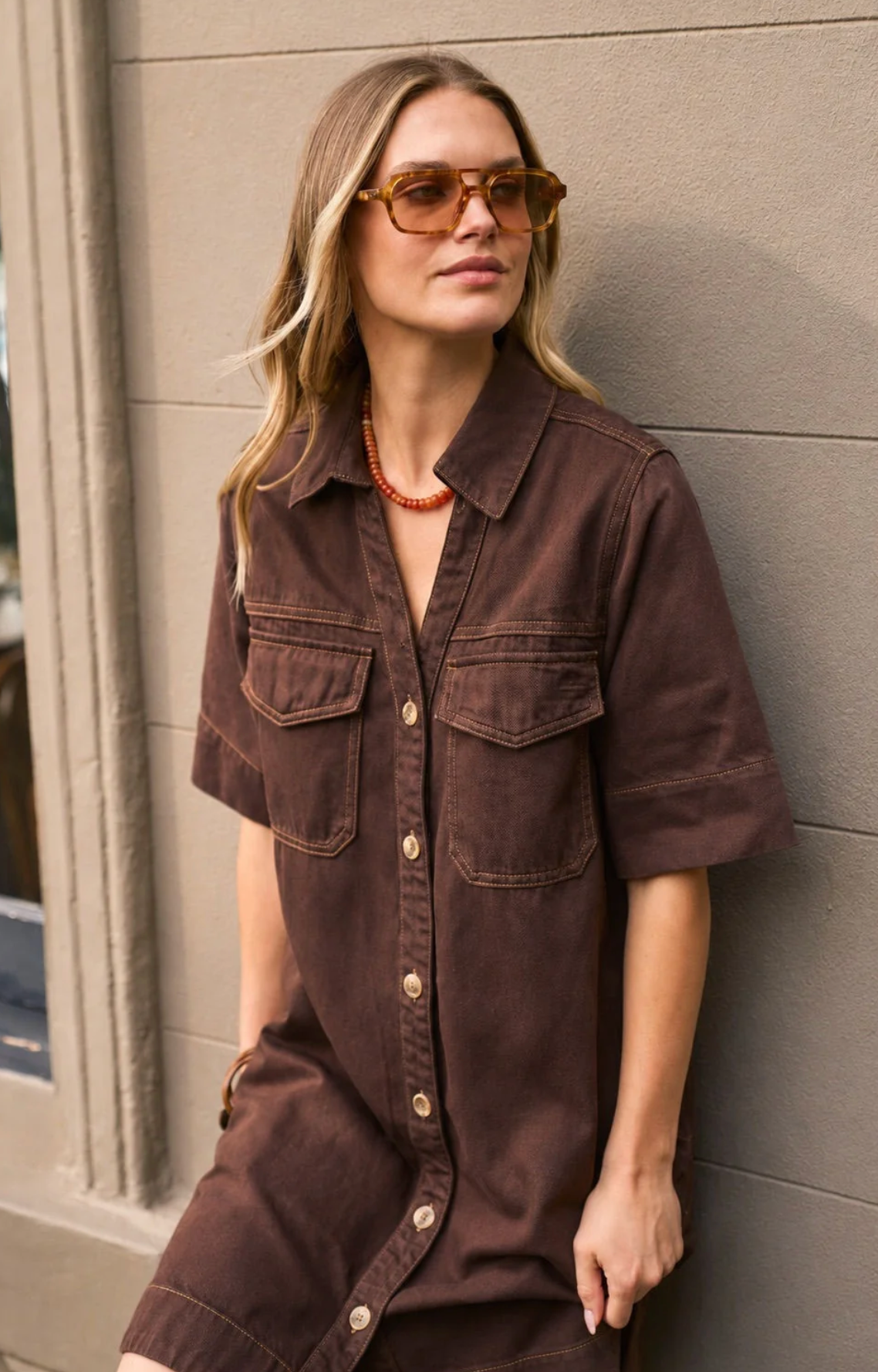 Ceres Life Bonnie Relaxed Shirt Dress
