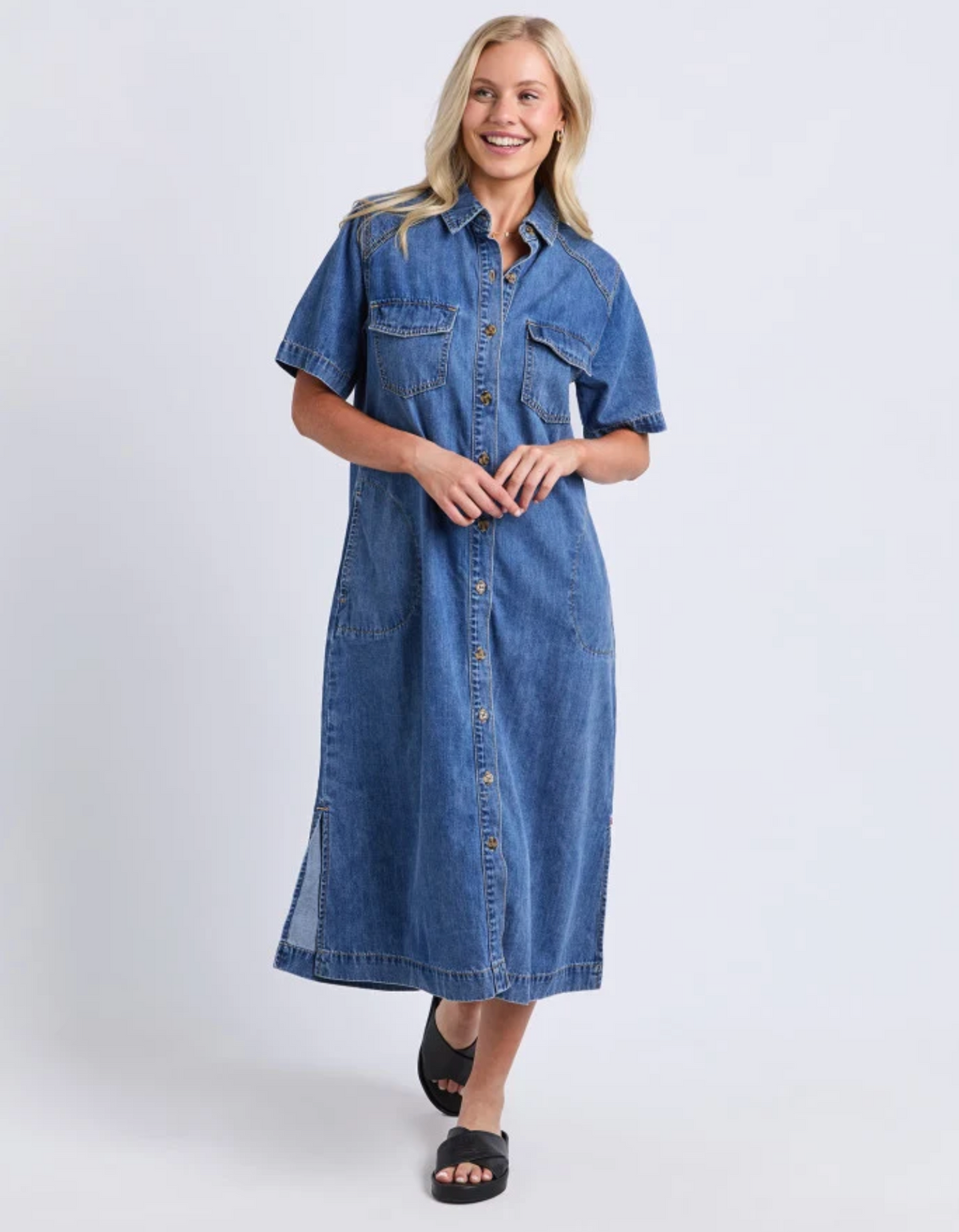 Elm Lifestyle Ayla Denim Midi Dress