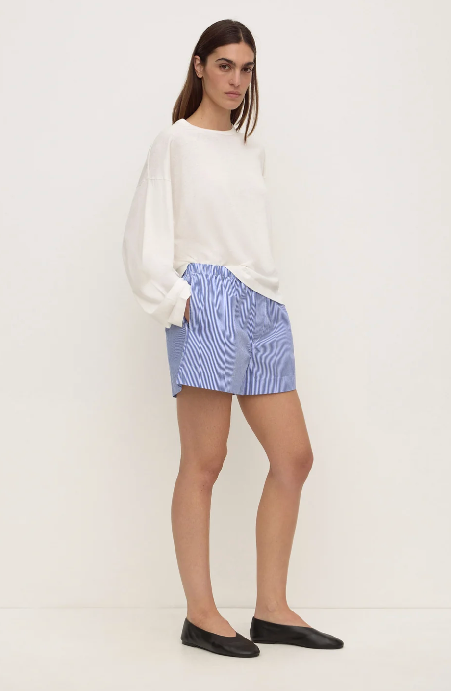 Assembly Label Ava Stripe Cotton Shorts